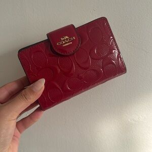 Coach Red Signature Leather Wallet